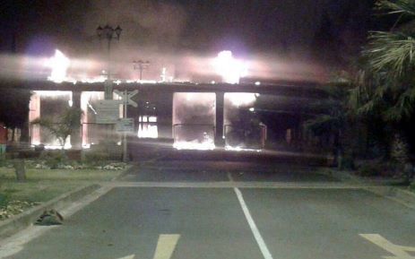 CPUT officials on the ground confirmed a fire damaged the entrance at the Bellville campus security control centre. Picture: Kevin Brandt/EWN.