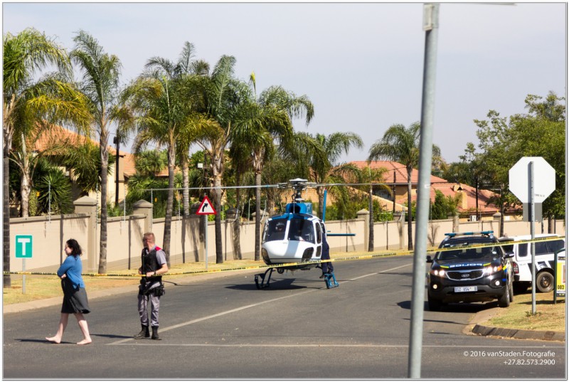 Police dispatched a helicopter to the scene. Picture: Johann van Staden.