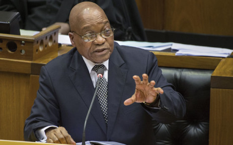 President Jacob Zuma in Parliament in Cape Town. Picture: AFP