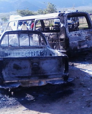 The Limpopo police have launched a manhunt for a group of community members who attacked church pastors and their congregation in Seshogo, outside Polokwane and set vehicles alight. (Supplied)