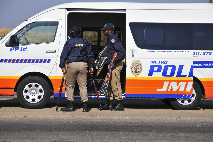 JMPD on the scene where taxi violence allegedly took place. Picture: Christine Vermooten