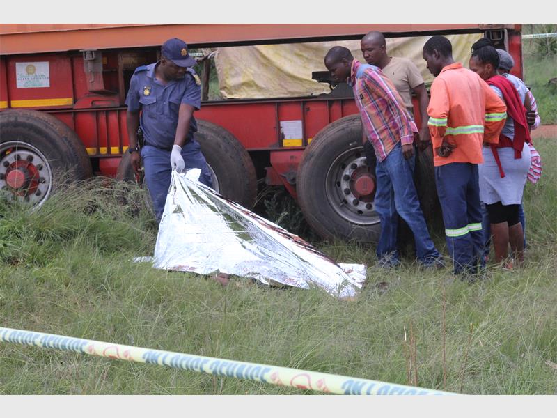 Community members asked to identify a man who was killed by a truck, during a service delivery protest this morning.