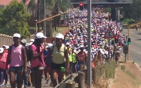 The five kilometre walk began this morning at the Union Buildings. Picture: @mandelarw.