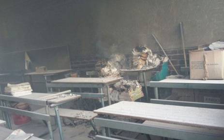 The inside of a Tshitale school near Vuwani in Limpopo after being vandalised during a protest. Picture: SAPS