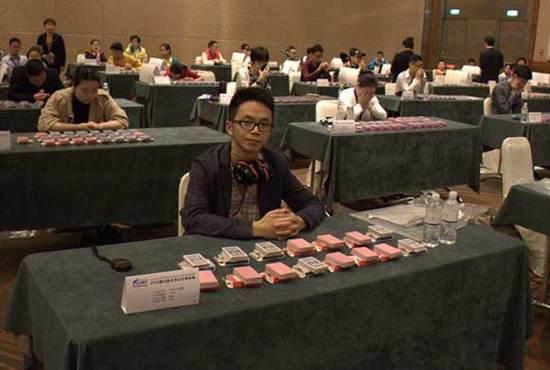 梁雷在世界脑力锦标赛新加坡总决赛现场。 图片由受访者提供