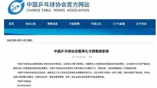 图自中国乒乓球协会官网