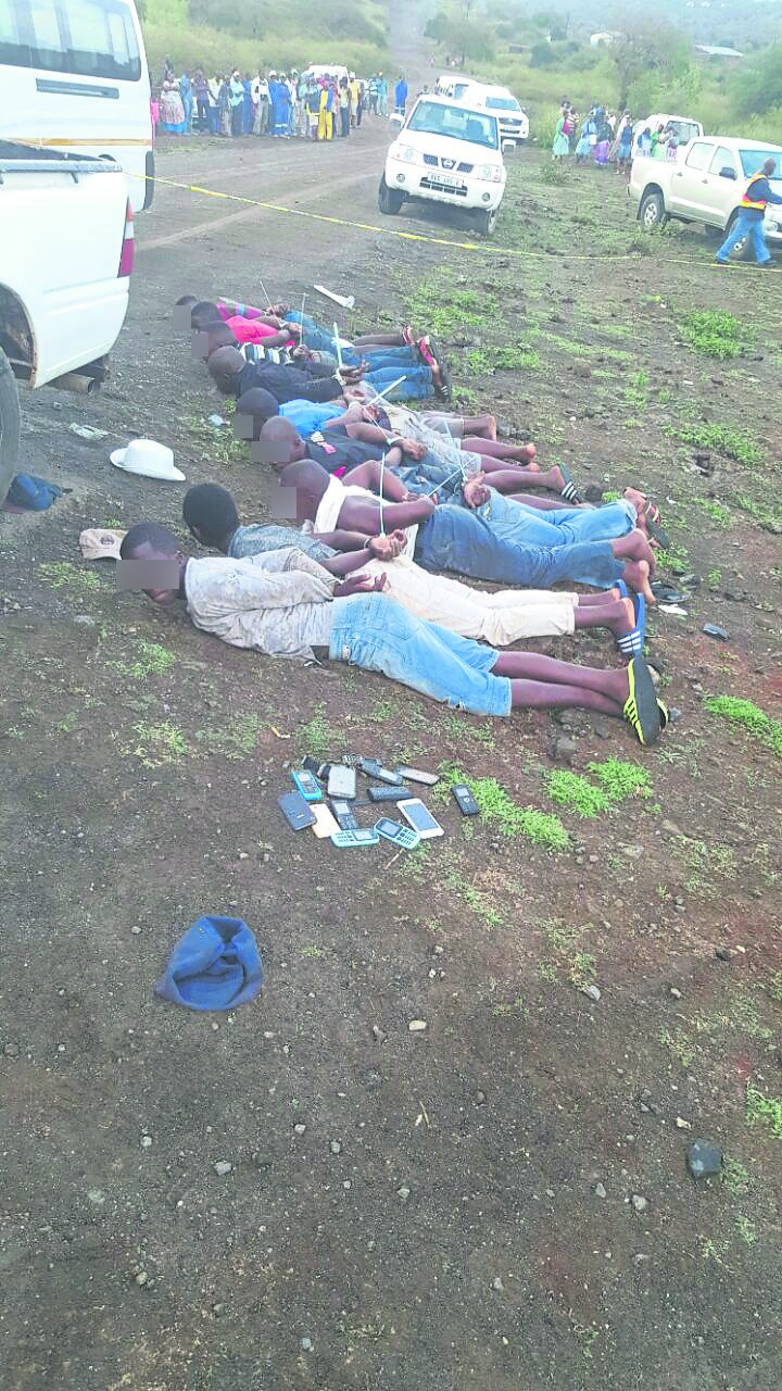 Some of the suspects arrested by Kranskop SAPS in a raid on Sunday afternoon.