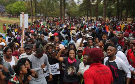 FILE: University students chanting for free, decolonised and quality education outside the Union Buildings on 20 October 2016. Picture: Christa Eybers/EWN