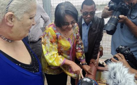 Cape Town Mayor Patricia de Lille visits the Atlantis Aquifer which was upgraded to produce an additional five million litres of water per day to residents in the community. Picture: @PatriciaDeLille/Twitter