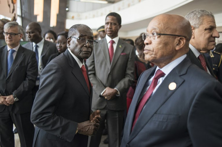 Zimbabwean President Robert Mugabe and South African president Jacob Zuma. FILE PHOTO