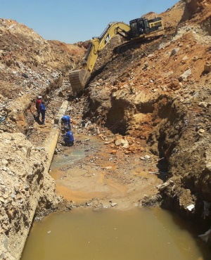 Johannesburg Water undertaking the largest repair job in its history in Sandton last week. (Picture: Supplied)