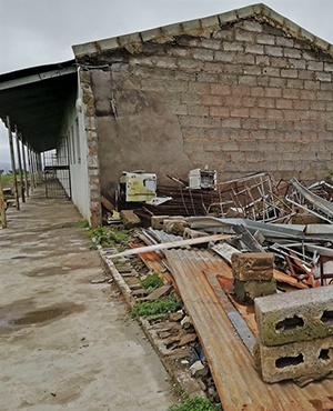 One of Mpozolo Senior Secondary School’s classrooms was blown down in heavy winds two years ago and still hasn’t been rebuilt